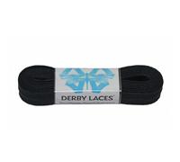 Cordones Derby negros lisos - Planos de 10 mm de ancho para botas, patines, roller derby y hockey (108 pulgadas/274 cm)