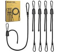 Cordones elásticos ajustables, cuerda elástica resistente de 100 cm con clips de mosquetón para exteriores, longitud fácil de ajustar, cuerdas elásticas negras con ganchos en ambos extremos para