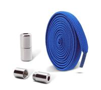 Cordones elásticos Capsule Lock sin atar, planos, ajustables, de 100 cm, for zapatillas deportivas, for senderismo y deportes.(Royal blue)