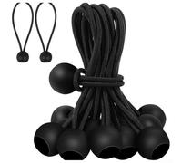 Cordones elásticos con ganchos, paquete de 30 bridas de bola para asegurar la tienda de campaña, correas elásticas fuertes, varios tamaños, 10-20 cm, clips de lona resistentes a la intemperie (20 cm)