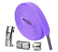 Cordones elásticos, cordones sin cordones, zapatillas elegantes | Unisex Quick Lock Stretch Zapatillas deportivas duraderas senderismo senderismo jogging ciclismo fitness entrenamiento, morado, ver