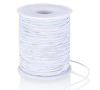 Cordones elásticos de 1 mm x 100 m, cordón elástico para cuentas, cuerda de hilo para manualidades, joyas, pulseras, collares, color blanco