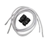 Cordones elásticos para zapatillas de deporte, zapatos y botas. Con sistema de cierre rápido ajustable sin atar, para adultos y niños, transición rápida en triatlón y duatlón. 85cm largo (Blanco)