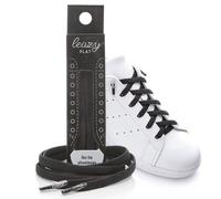 Cordones elásticos planos de Leazy, ofrecen un ajuste perfecto y estable para niños y adultos, Negro , M: Bis 5 Ösen pro Seite