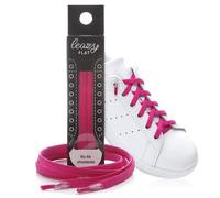 Cordones elásticos planos de Leazy, ofrecen un ajuste perfecto y estable para niños y adultos, rosa neón, L: Bis 6 Ösen pro Seite