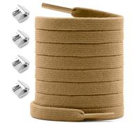 Cordones elásticos sin atar: cordones elásticos planos de 8 mm de ancho con hebillas de metal, 1 par