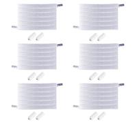 Cordones Elásticos Zapatillas, 6 Pares Cordones Elásticos sin Nudo con Hebilla Metal, Cordones Elasticos para Niños Y Adultos, Planos Shoelaces Cordones de Zapatos - Blanco