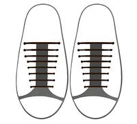 Cordones fijos de silicona elástica de color negro o marrón. Pack de 10 unidades para zapatos de adultos y niños. marrón marrón