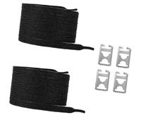 Cordones metálicos brillantes fáciles de usar, con clips de metal ocultos, para viajes, deportes y uso diario, cordones elásticos sin atar, para adultos y niños, negro nacarado, Talla única