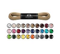 Cordones Mount Swiss© Luxury encerados y redondos para zapatos de traje y de piel, 2 - 3 mm de diámetro, 45 - 120 cm de longitud, color Beige, talla 75 cm