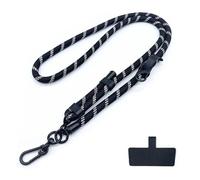 Cordones para teléfono y correas de muñeca, Cordón for teléfono ajustable de 1 cm diámetro for exteriores, universal, for colgar en el cuello, bandolera, antipérdida(Black White)