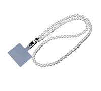 Cordones para teléfono y correas de muñeca, Correa universal antipérdida for teléfono móvil, con clip for cinturón, cadena larga cruzada for muñeca de mujer parche(White Necklace Chain)