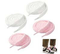 Cordones Peludos para Zapatos Deportivos - 4 Piezas, 120 cm, Color Único, Cómodos y Duraderos, Perfectos para Deportivos, Botas y Calzado Casual