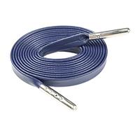 Cordones planos de 7 mm de ancho de PU de color sólido cordones con cinta de metal plateado Aglets deporte zapatillas de deporte zapatos cuerdas botas cuerdas para niños adultos 140 cm - L - 1 par