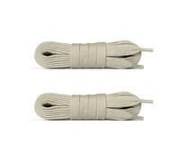 Cordones planos de algodón de 8 mm para zapatillas, zapatillas de deporte, compatibles con Nike, Adidas, Converse, furgonetas, fabricadas en Europa, 2 pares: Beige X 2, 120 cm - 12 trous maximum