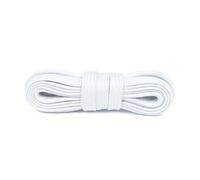 Cordones Planos de Poliéster - Cordones de Moda para Zapatillas y Sneakers - Color Duradero y Resistentes - 1 Par (Blanco | 120 cm - 6 a 8 pares de ojales)