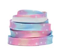 Cordones planos para zapatos deportivos con teñido anudado que no se decoloran, cordones casuales de lona, cordones unisex para botas, Nube de estrellas, 100