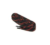 Cordones Planos para Zapatos y Botas de Trabajo y Calzado de Seguridad, Tejido Resistente, Hechos en Europa por Worker Walker Laces Pro, 1 par (9131 - negro con rojo / 120 cm - 47 pulgada)