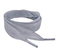 Cordones planos Smart Laces® de 120 cm con purpurina plateada, ideales para zapatos de entrenamiento para adultos o niños, talla única, Purpurina plateada, One Size