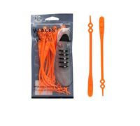 Cordones redondos de silicona para zapatos de moda, 14 unidades, cordones de silicona para hombres y mujeres, cordones de arco iris, Orange, Talla única