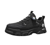 Cordones redondos para hombre en verano para hombre, zapatos de trabajo transpirables, ligeros y cómodos, la elección para exteriores, tenis con protección contra arrugas para hombre, talla 13, Black