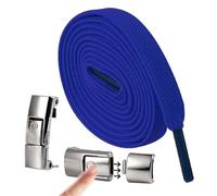 Cordones sin nudos para poner y quitar fácilmente | Cordones elásticos para hombre y mujer - ejecución elegante para zapatos de tabla, prácticos para zapatillas deportivas, azul, Siehe Beschreibung