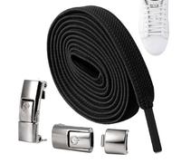 Cordones sin tie: cordones elásticos, elegantes zapatillas de deporte | Unisex Quick Lock Stretch Durable Deportes Senderismo Senderismo Jogging Cicling Fitness Entrenamiento, Negro , ver