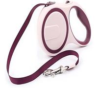 Cordonu ritràttili pû cani, cordonu pû cani di 10/16 FT pi cani nichi e Mediu nzinu a 44 libbra, rumpitura a nu pulsanti e Chiusura a 360° Senza ngridi(Purple,3m)