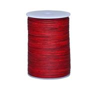 Cords Essentials Cordón redondo de cuero auténtico, cuerda para hacer joyas, collares, pulseras, trenzas Kumihimo, envolturas, manualidades y proyectos de pasatiempos (rojo sangre envejecido, 2 mm)
