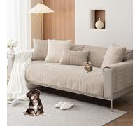 Corduroy Couch Cover Plush Sectional Sofa Covers Soft Warm Couch Cover for 3 Cushion Couch Thickened Dog Bed Cover 1-3 Seats Sofa Seat Cover Non-Slip And Washable,Curry,70*90cm/27.6*35.4in(Curry,70*18