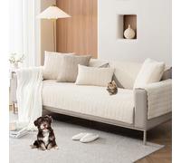 Corduroy Couch Cover Plush Sectional Sofa Covers Soft Warm Couch Cover for 3 Cushion Couch Thickened Dog Bed Cover 1-3 Seats Sofa Seat Cover Non-Slip And Washable,Curry,70*90cm/27.6*35.4in(Beige,Pillo