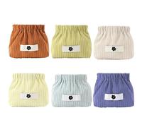 Corduroy Elastic Hair Tie Organizer, Portable Corduroy Elastic Storage Bag, Corduroy Hair Accessories Organizer, Mini Makeup Bag, Portable Travel Corduroy Elastic Storage Bag (6Pcs-B)