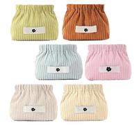 Corduroy Elastic Storage Bag, Portable Elastic Hair Tie Organizer, Storage Bag, Large Capacity Wallet (6pcs)