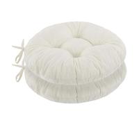 Corduroy Fabric Round Seat Cushion with Straps for Home Kitchen Garden, for Office Chair/Bar Chair para Banco De Jardín(60x60x6cm)