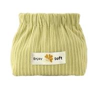 Corduroy Makeup Bag - Soft Small Cosmetic Pouch, Elastic Opening Organizer, Long Lasting Portable Fashion Storage | Multipurpose Hairpin Headband Jewelry Cotton Swab Holder for Travel Home Daily Use