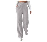 Corduroy Straight Pants Women, Wide Leg Corduroy Trousers, Straight Leg Pants Casual High Waisted Straight Leg Vintage, Soft Elastic Waistband, for Fall Winter (3XL,Gray-a)
