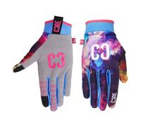 Core Aero - Guantes de protección Zag, Guantes de Ciclismo MTB, Guantes Antideslizantes para Hombre y Mujer, Guantes para BMX, Scooter, Bicicletas de montaña, Color Galaxia neón, Talla M