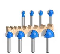 Core Box - Broca de fresadora de carburo de fondo redondo de 6,35 mm para carpintería, brocas de enrutador de doble flauta para madera dura, madera blanda, madera contrachapada, composición (12,7 mm)
