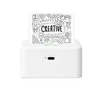 Core Innovations Mini impresora térmica portátil inalámbrica sin tinta y etiquetadora + papel, Android e iOS (blanco)