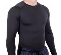 Core Tight Pro - Camiseta de compresión de manga larga para hombre, capa base atlética para entrenamientos de rendimiento, Negro -, M