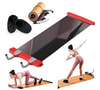 Core Training Slide Board - Alfombrilla deslizante para ejercicios abdominales, ideal para ejercicios de piernas, entrenamiento de tabla, patinaje y hockey sobre hielo, 200 cm, rojo