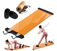Core Training Slide Board - Alfombrilla deslizante para ejercicios abdominales, ideal para ejercicios de piernas, entrenamiento de tabla, patinaje y hockey sobre hielo, 140 cm, naranja