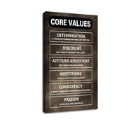 Core Values Quote Canvas Print Entrepreneur Motivational Wall Art Success Mindset Inspirational Poster for Office Business Decor Desk Bedroom Ready to Hang(Unframed,12X18inch(30X45cm))