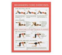 Core Workout Basics Poster for Beginners Neutral Pelvis Alignment and Abdominal Hollowing Exercises Wall Decor(Framed,12x18inch(30x45cm))