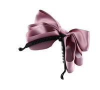 Corea - Clip de lazo con lazo de plátano de perlas de imitación, clip vertical para cola de caballo, horquilla dulce para mujer, accesorios para el cabello de moda (negro)