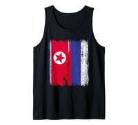 Corea del Norte Rusia Media Bandera Corea del Norte Ruso Jersey Camiseta sin Mangas