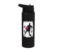 Corea del Sur Bandera Silueta Corea del Sur Orgullo Deportes Stainless Steel Insulated Water Bottle
