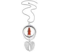 Corea del Sur con colgante de torre de ladrillo rojo con alas de ángel, collar giratorio