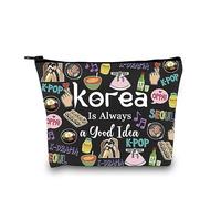 Corea del Sur, viaje de vacaciones, regalo de recuerdo de Corea del Sur, regalo de despedida de soltera, bolsa de accesorios de viaje para niñas coreanas, Good Idea Korea Black EU, Bolsa de cosméticos