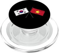 Corea del Sur Vietnam Banderas Cruzadas Corea del Sur Vietnamita PopSockets PopGrip para MagSafe
